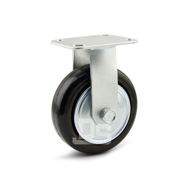 DS34 Series Cast Iron Core Rubber Tread Rigid Caster 