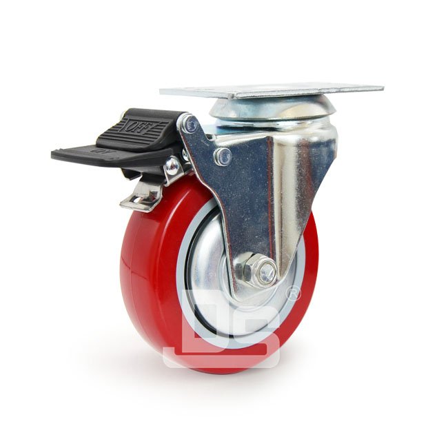 DS-20 light dut PVC Swivel With Dual Brake Caster 80-100kg