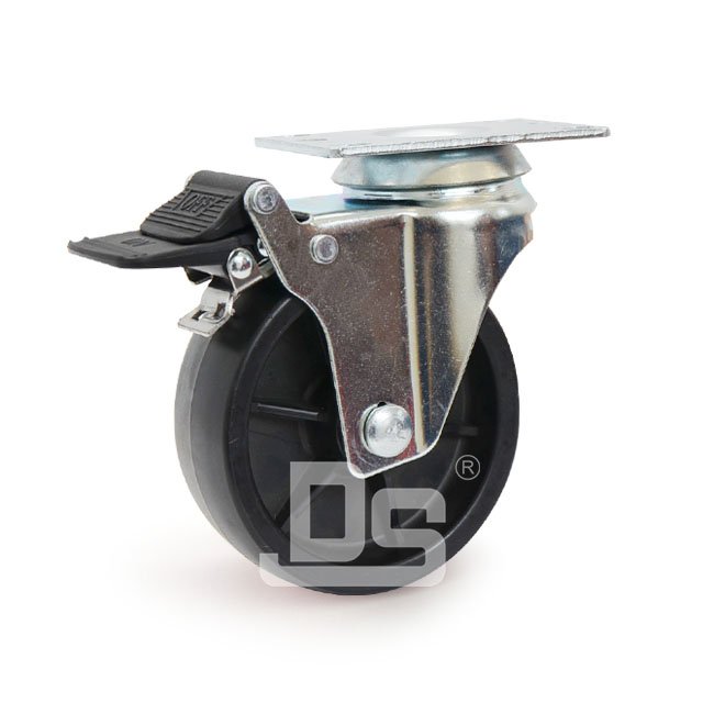 DS-20 Heavy Duty PP Plastic Swivel With Dual Brake Caster 120-180KG