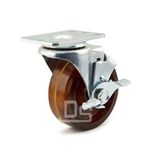 DS20 Series 260°C Phenolic Swivel With Side Lock Brake Caster