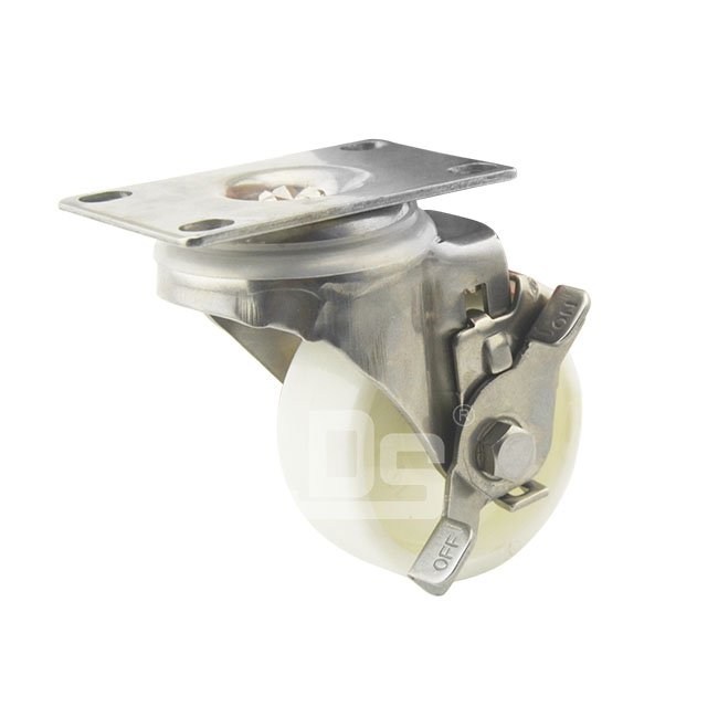 DS20 Series Nylon Stainless Steel Swivel With Side Lock Brake Caster