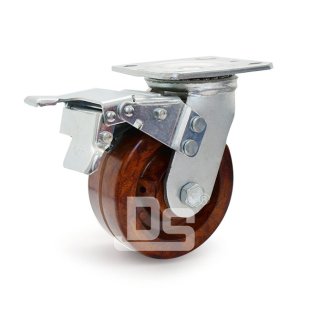 DS40 Series 260°C Phenolic Swivel With Dual Lock Brake Caster 