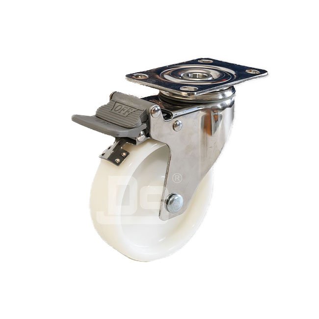 DS20 Series Nylon Stainless Steel Swivel With Dual Lock Brake Caster 