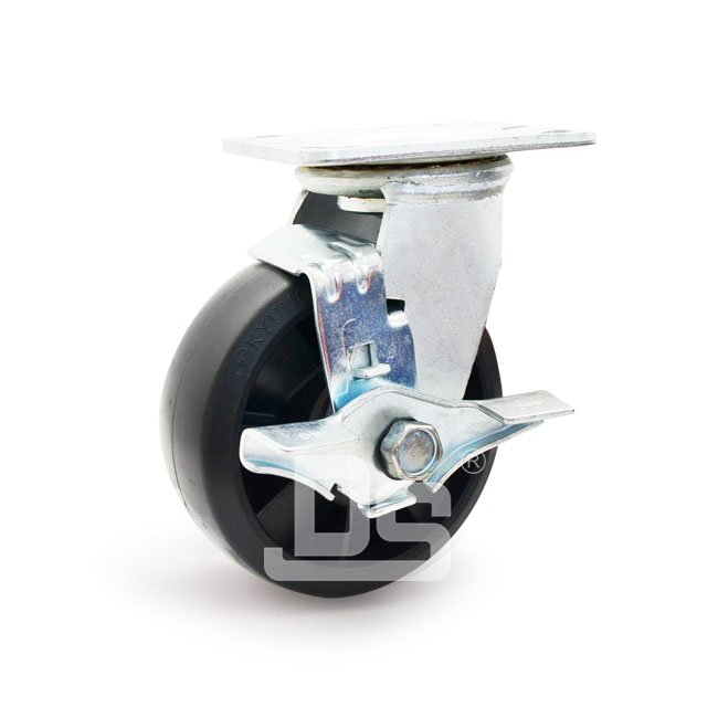 DS40 Series Heavy Duty PP Plastic Swivel With Side Brake Caster 