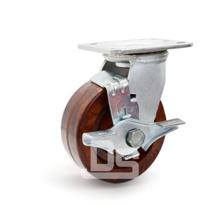 DS40 Series 260°C Phenolic Swivel With Side Lock Brake Caster 