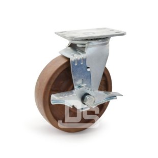 DS40 Series 280°C Nylon & Glass Fiber Swivel With Side Lock Brake Caster 